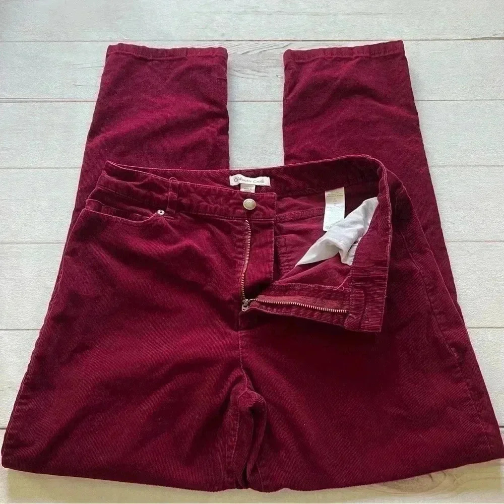 Coldwater Creek Womens burgundy red corduroy pants Size 8 - Picture 12 of 12
